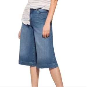 Massimo Dutti Wide Leg Jeans Womens 4 Denim Gaucho Culottes Shorts